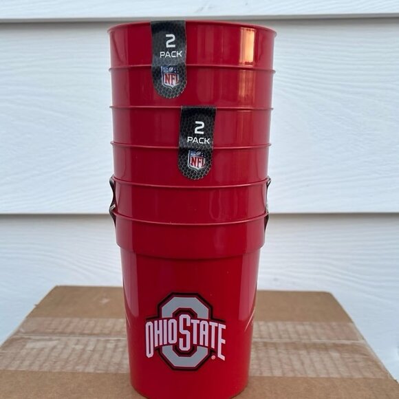 OHIO STATE BUCKEYES 3 Sets of Tumbler Party -Tailgate Cups "VALUE SALE" 25oz - Picture 4 of 5